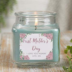 Floral Special Message Personalized 10 oz. Eucalyptus Mint Candle Jar - 25546-10ES