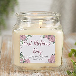 Floral Special Message Personalized 10 oz Vanilla Bean Candle Jar - 25546-10VB