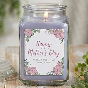 Floral Special Message Personalized 18 oz Lilac Minuet Candle Jar - 25546-18LM