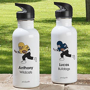 philoSophies® Football Player Personalized 20 oz. Water Bottle - 25550