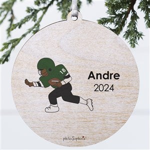 philoSophies Football Player Personalized Ornament - 1 Sided Wood - 25556-1W