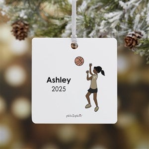 philoSophies® Basketball Player Personalized Square Ornament- 2.75 Metal 2 Sid - 25558-2M