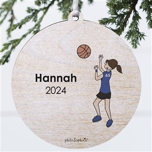philoSophies Basketball Player Personalized Ornament - 1 Sided Wood - 25558-1W