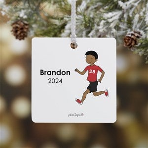 philoSophies® Cross Country Runner Personalized Square Ornament- 2.75" Metal 1S - 25560-1M