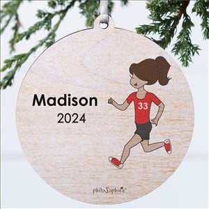 philoSophies® Cross Country Runner Personalized Ornament-3.75 Wood - 1 Sided - 25560-1W