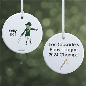philoSophies® Baseball Player Personalized Ornament-2.85 Glossy - 2 Sided - 25561-2