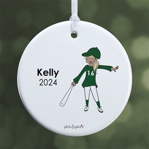 philoSophies Baseball Player Personalized Ornament - 1 Sided Glossy - 25561-1