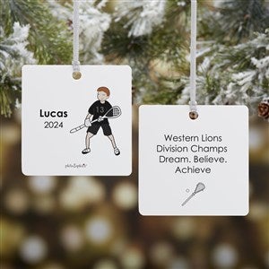 philoSophies® Lacrosse Player Personalized Square Photo Ornament- 2.75 Metal 2 - 25562-2M