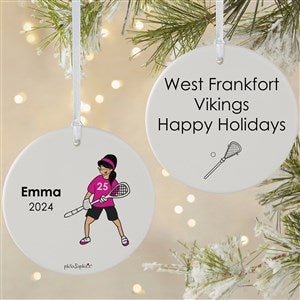philoSophies® Lacrosse Player Personalized Ornament-3.75 Matte - 2 Sided - 25562-2L