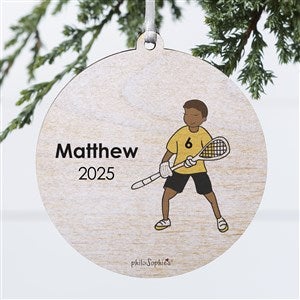 philoSophies® Lacrosse Player Personalized Ornament-3.75 Wood - 1 Sided - 25562-1W