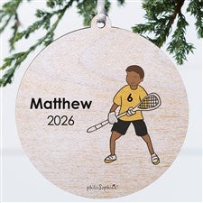 philoSophies® Lacrosse Player Personalized Ornament-3.75 Wood - 1 Sided - 25562-1W