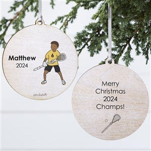 philoSophies Lacrosse Player Personalized Ornament - 2 Sided Wood - 25562-2W