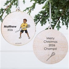 philoSophies® Lacrosse Player Personalized Ornament-3.75 Wood - 2 Sided - 25562-2W
