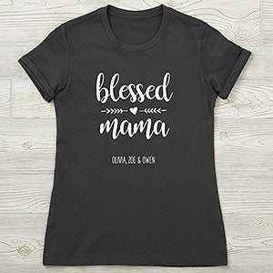 Blessed Mama Personalized Ladies Next Level Fitted Tee - 25563-NL