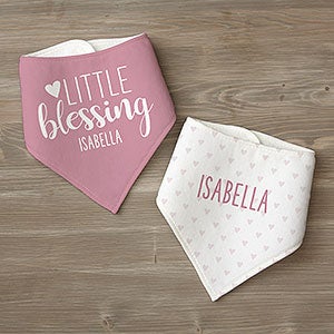 Little Blessing Personalized Bandana Bibs- Set of 2 - 25566-BB