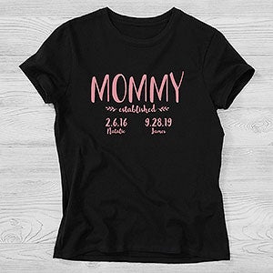 Established Mom Personalized Ladies Hanes Fitted Tee - 25569-FT
