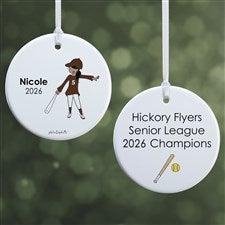 philoSophies® Softball Player Personalized Ornament-2.85 Glossy - 2 Sided - 25571-2