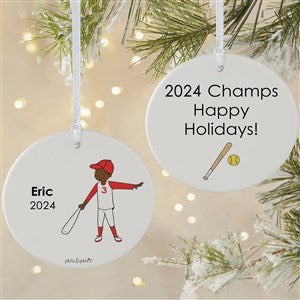 philoSophies® Softball Player Personalized Ornament-3.75 Matte - 2 Sided - 25571-2L