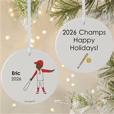 philoSophies® Softball Player Personalized Ornament-3.75 Matte - 2 Sided - 25571-2L