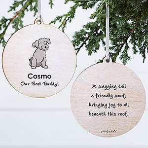 Yorkie philoSophies® Personalized Ornament- 3.75 Wood - 2 Sided - 25574-2W