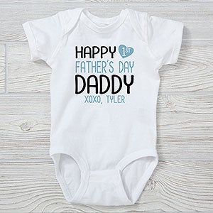 Happy First Fathers Day Personalized Baby Bodysuit - 25576-CBB