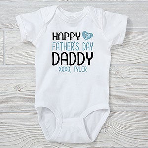 Happy First Fathers Day Personalized Baby Bodysuit - 25576-CBB