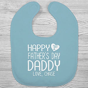 Happy First Fathers Day Personalized Baby Bib - 25577-B