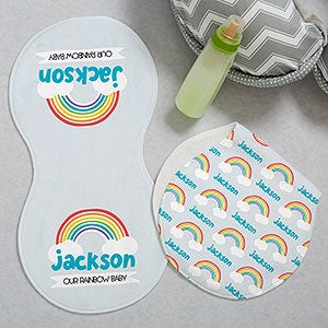 Rainbow Baby Personalized Burp Cloths - Set of 2 - 25584