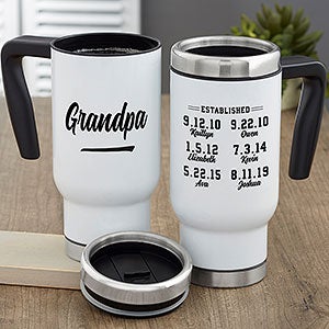 Established Personalized 14 oz. Commuter Travel Mug for Grandpa - 25610