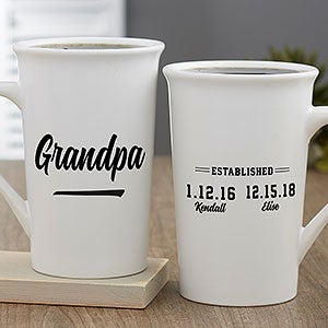 Established Personalized Latte Mug For Grandpa - 25612-U