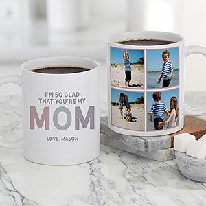 So Glad Youre Our Mom Personalized Coffee Mug - 11oz White - 25614-S