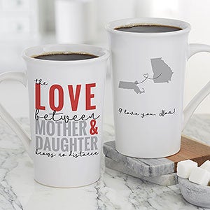 Love Knows No Distance Personalized Mom Latte Mug - 25617-U