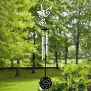 Flying With Hummingbirds Personalized Memorial Wind Chimes - 25636