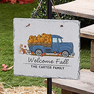 Classic Fall Vintage Truck Personalized Slate Plaque - 25684