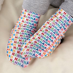 Vibrant Name for Her Personalized Toddler Socks - 25696