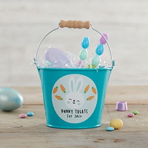 Bunny Treats Personalized Mini Treat Bucket - Teal - 25709-T