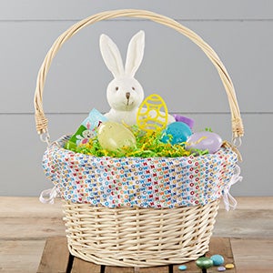 Vibrant Name Personalized Natural Wicker Easter Basket - 25711