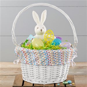 Vibrant Name Personalized White Wicker Easter Basket - 25711-W
