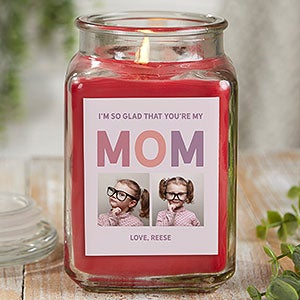 So Glad Youre Our Mom Personalized 18oz Cinnamon Spice Candle Jar - 25723-18CS