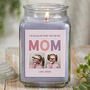 So Glad Youre Our Mom Personalized 18oz Lilac Minuet Candle Jar - 25723-18LM