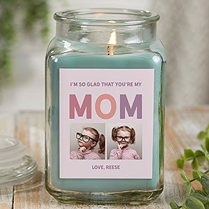 So Glad Youre Our Mom Personalized 18oz Eucalyptus Spa Candle Jar - 25723-18ES