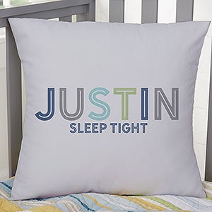 Boys Colorful Name Personalized 18 Velvet Throw Pillow - 25760-LV