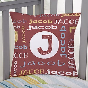 Youthful Name For Him Personalized 14-inch Velvet Throw Pillow - 25761-SV