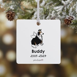 philoSophies® Collie Personalized Memorial Square Ornament- 2.75 Metal- 1 Side - 25779-1M