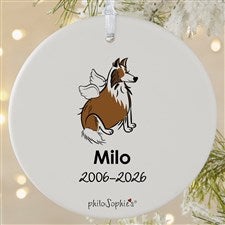 philoSophies® Collie Personalized Memorial Ornament 3.75 Matte- 1Sided - 25779-1L