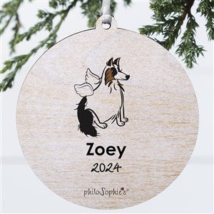 philoSophies® Collie Personalized Memorial Ornament 3.75 Wood- 1Sided - 25779-1W