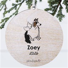 philoSophies® Collie Personalized Memorial Ornament 3.75 Wood- 1Sided - 25779-1W