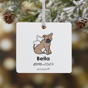 philoSophies® Bulldog Personalized Memorial Square Ornament- 2.75 Metal 1 Side - 25781-1M