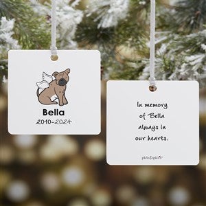 philoSophies® Bulldog Personalized Memorial Square Ornament- 2.75 Metal 2 Side - 25781-2M