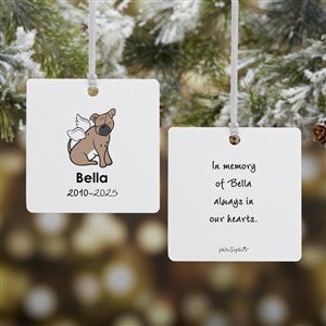 philoSophies® Bulldog Personalized Memorial Square Ornament- 2.75 Metal 2 Side - 25781-2M